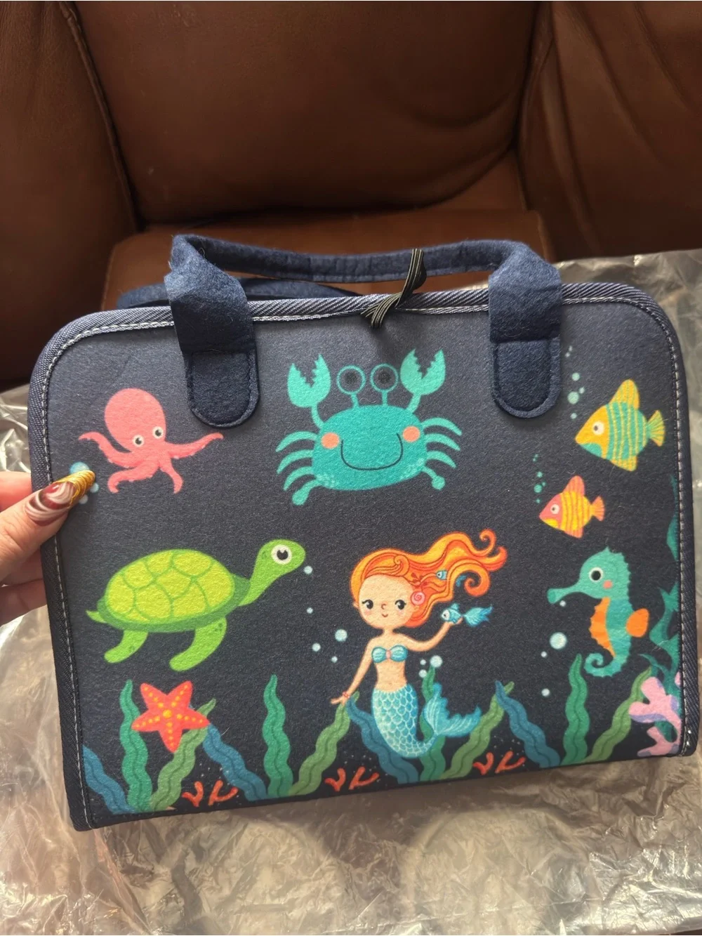 Kids Busy Book Activity Tote - Navy Blue Interactive Learning Playset